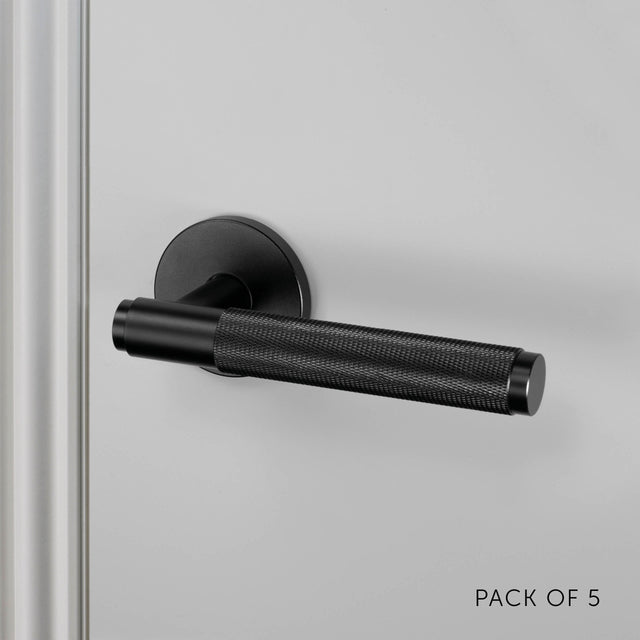 5 x Sprung door handle set - Cross Knurl | Buster + Punch