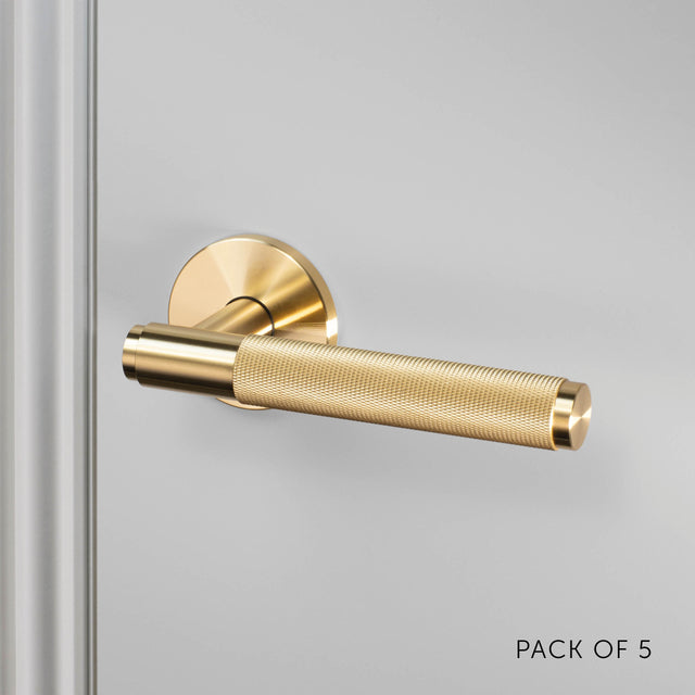 5 x Sprung door handle set - Cross Knurl | Buster + Punch