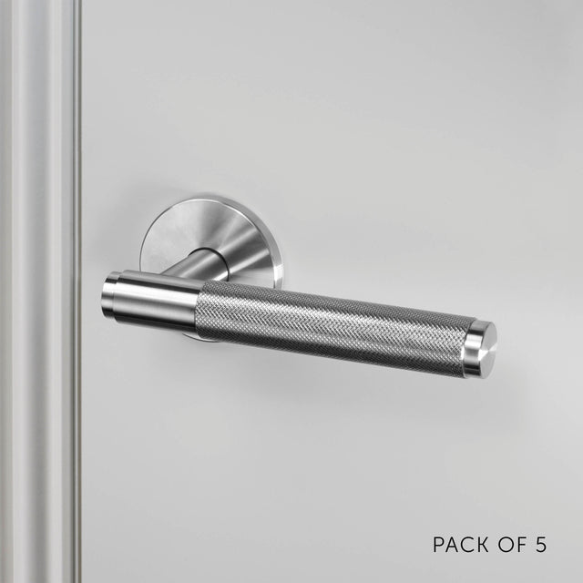 5 x Sprung door handle set - Cross Knurl | Buster + Punch
