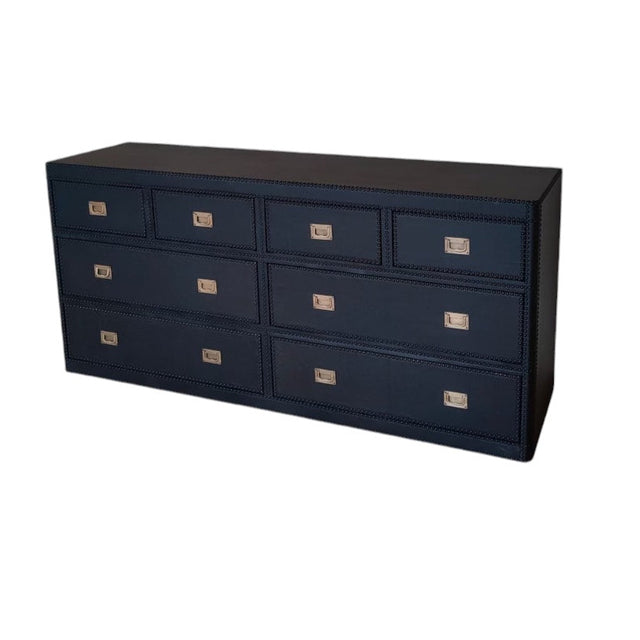 Comodă Ana capitonată și îmbrăcată în piele 180 L x 49 D x 82 H