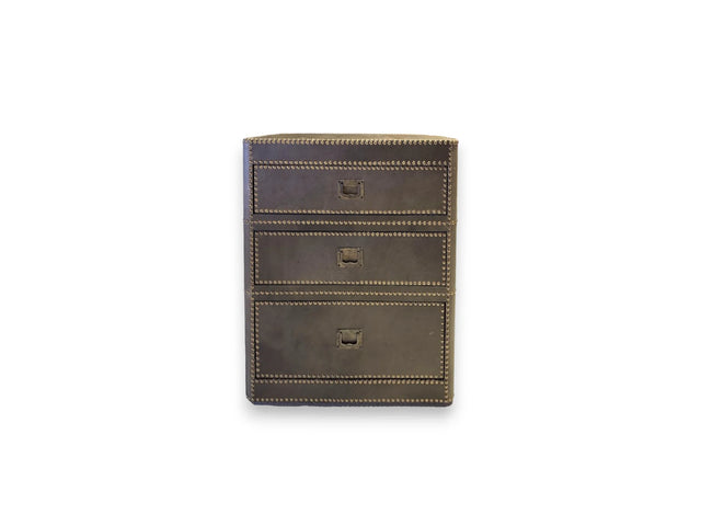 Ana upholstered and leather-covered bedside table 66 W x 45 D x 66 H