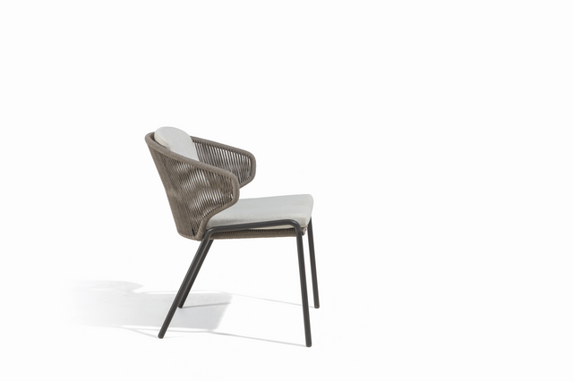 Scaun dining Manutti Radoc Lava Bronze – profil lateral