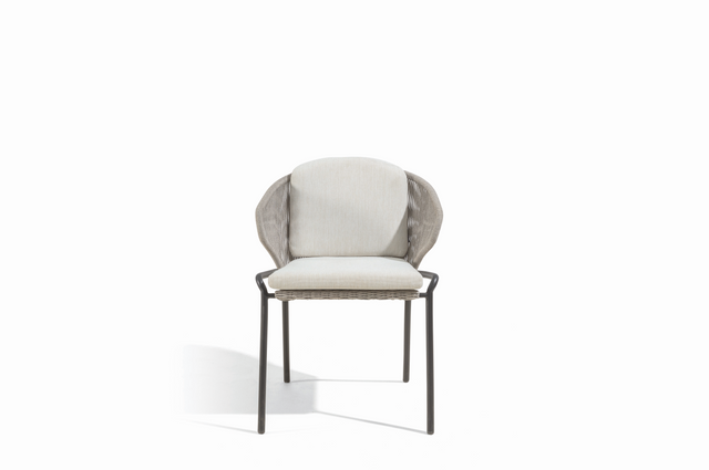 Scaun dining de exterior Manutti Radoc – cadru Lava, frânghie Anthracite