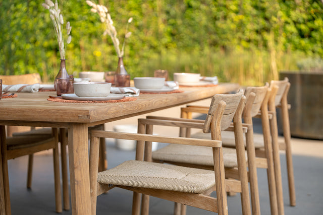 Lynn Masă de Dining Exterior din Teak – Jati Kebon