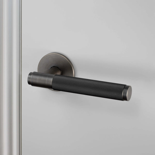 Sprung door handle set - Cross Knurl | Buster + Punch