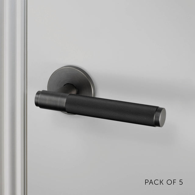 5 x Sprung door handle set - Cross Knurl | Buster + Punch