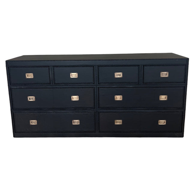 Comodă Ana capitonată și îmbrăcată în piele 180 L x 49 D x 82 H