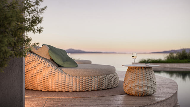 Daybed de Exterior Manutti Kobo – Frânghie Împletită, Roți 360°