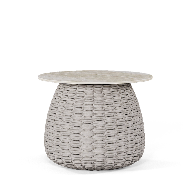 Masă de Cafea Manutti Kobo Ø60 – Frânghie și Blat Ceramic