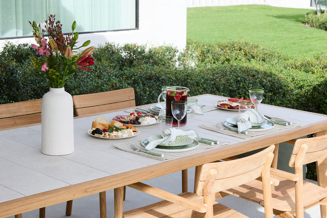 Lynn Masă de Dining Exterior din Teak – Jati Kebon